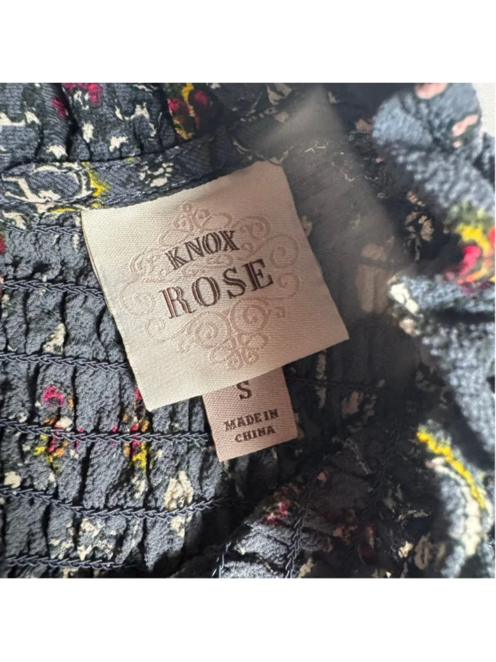Women's Knox Rose Blue Floral Smocked Tank Top S - Picture 4 of 8